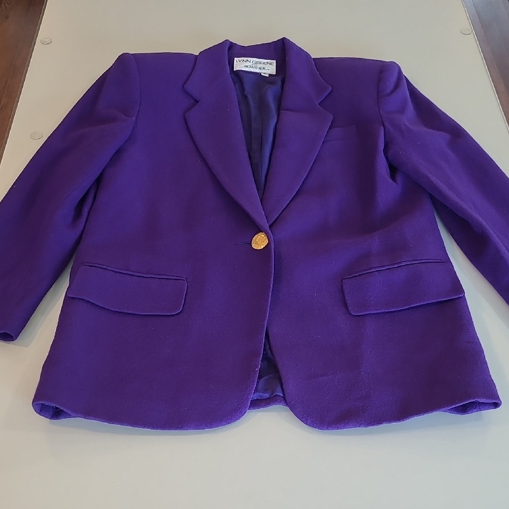 EUC Lynn Greene For Richard Neal Woolmarked Purple VTG Blazer